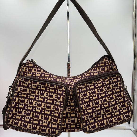 Bally Handbags - Bally Vintage Monogram Shoulder Bag Y2K Designer Purse Italian Leather